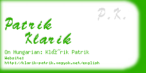 patrik klarik business card